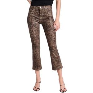 NWT Frame Women’s Le Crop Mini Boot Coated Leopard Print Jeans Size 28